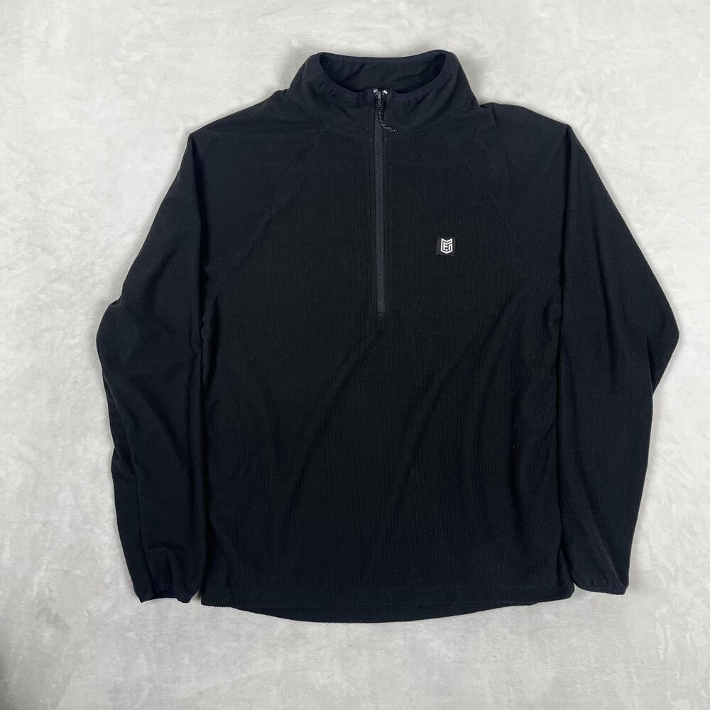 Freedom Industries Pullover Mens Large Black 1/4 Zip Mock Neck Long Sleeve